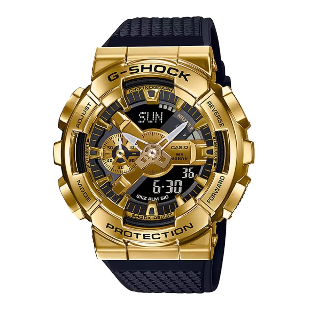 Men`s Casio G-shock Classic Gold-tone Black Resin Strap Watch with Black and Gol