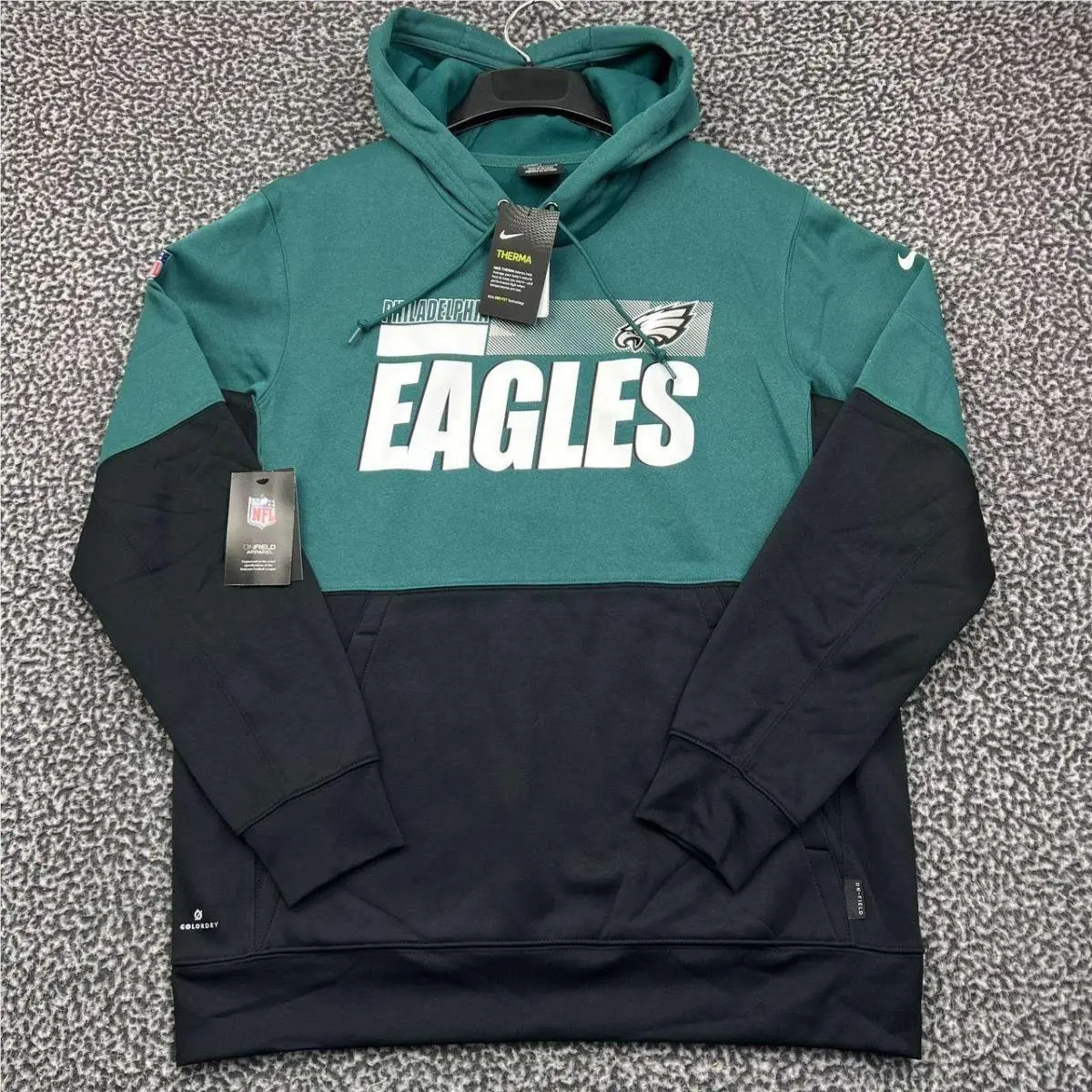 Nike Dri-fit Hoodie Men Large Philadelphia Eagles Nfl Long Sleeve Pullover L