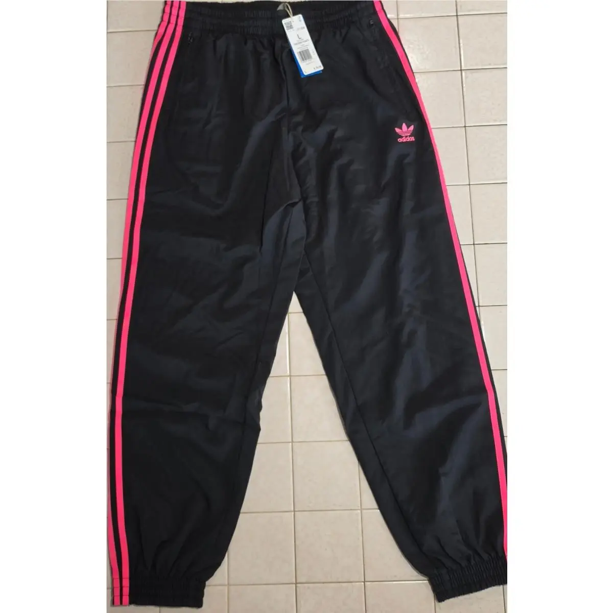 Adidas clothing - Adidas TAdidas Adicolor Baggy Fit Firebird Track Pants - JY1338 - Black Pink 0