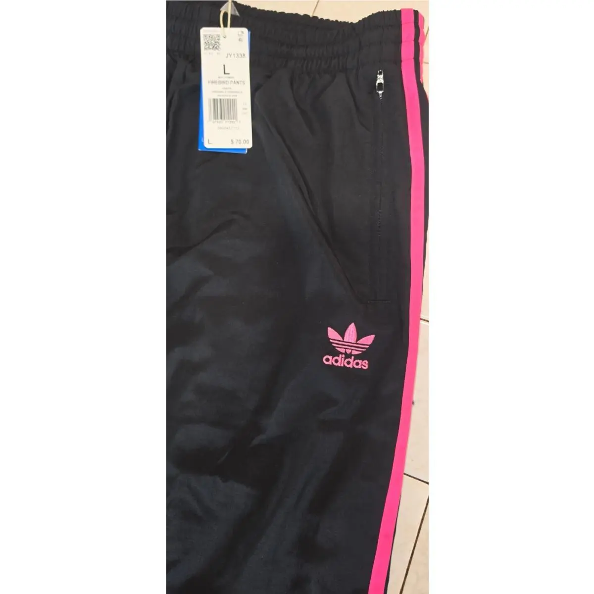 Adidas clothing - Adidas TAdidas Adicolor Baggy Fit Firebird Track Pants - JY1338 - Black Pink 11