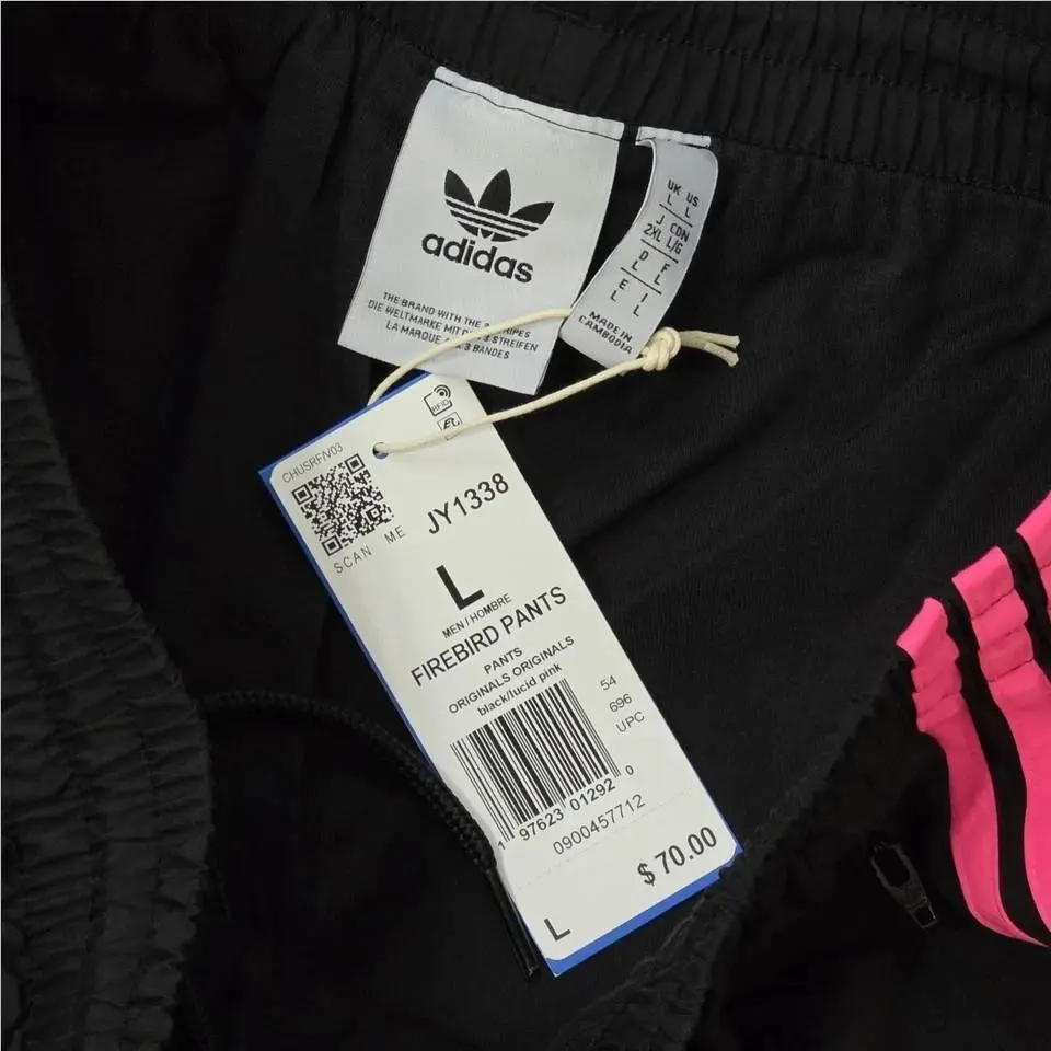 Adidas clothing - Adidas TAdidas Adicolor Baggy Fit Firebird Track Pants - JY1338 - Black Pink 16