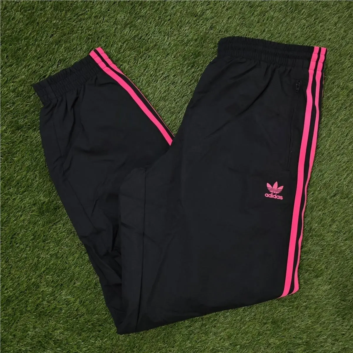 Adidas clothing - Adidas TAdidas Adicolor Baggy Fit Firebird Track Pants - JY1338 - Black Pink 3