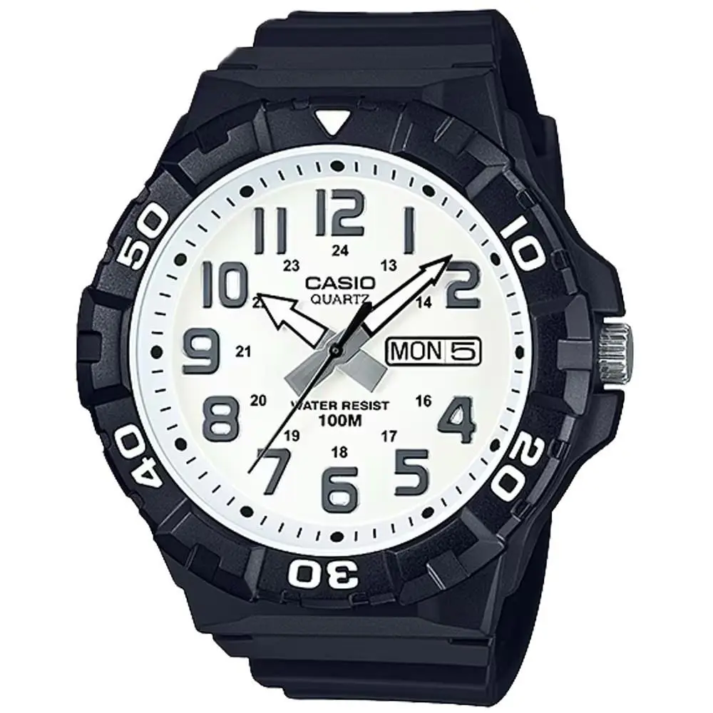 Men`s Oversized Sport Watch with White Dial - MRW-210H-7AV by Casio