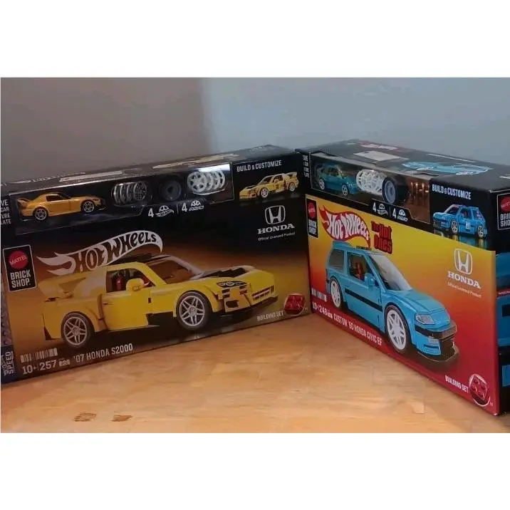 Mattel Brick Shop Hot Wheels `90 Honda Civic EF `07 Honda S2000 Building Set