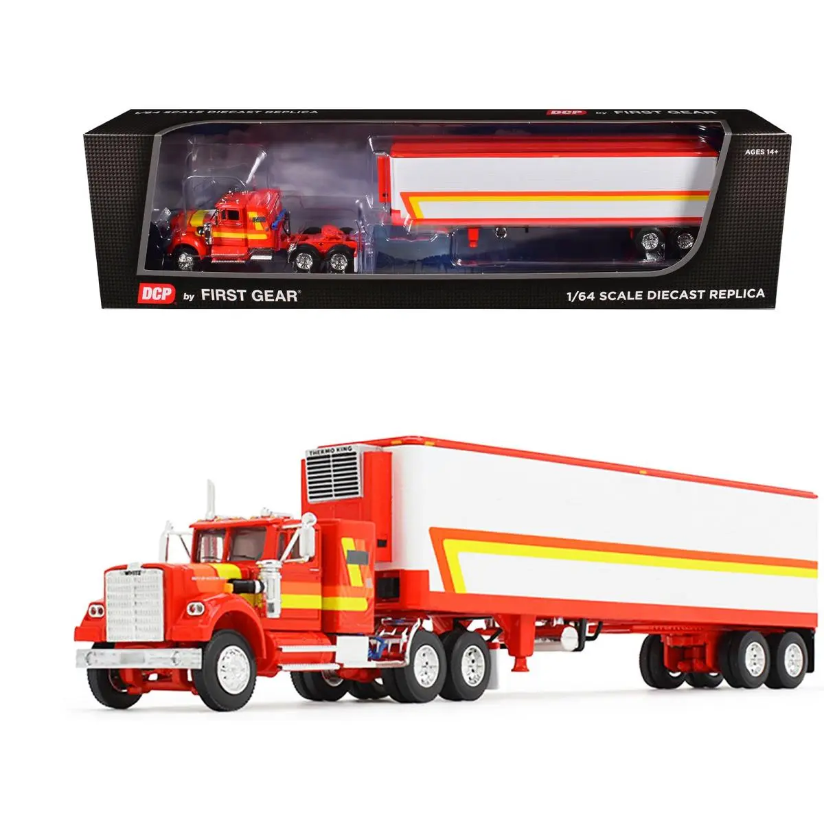 White Western Star 4900 Sleeper Wilson 40ft Vintage Refridgerated Trailer Red