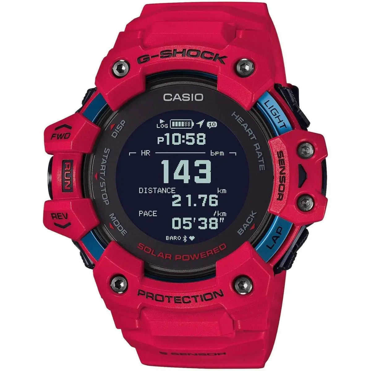 G-shock GBDH1000 Heart-rate Monitor Smartwatch All Red Watch by Casio