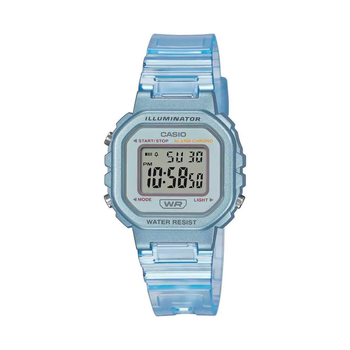 Casio Women`s Transparent Blue Digital Watch - LA-20WHS-2ACF