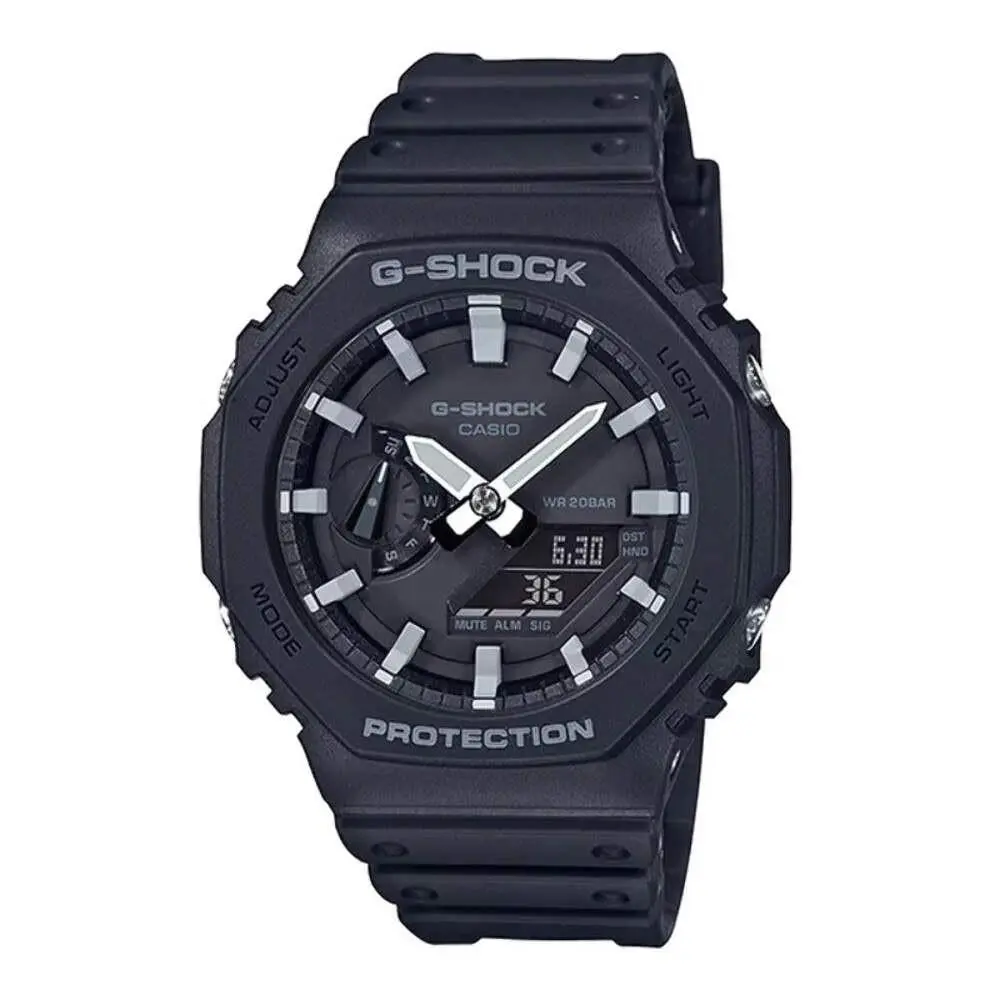 Men`s Casio G-shock Icon Analog-digital Black Resin Strap Watch with Black Dial