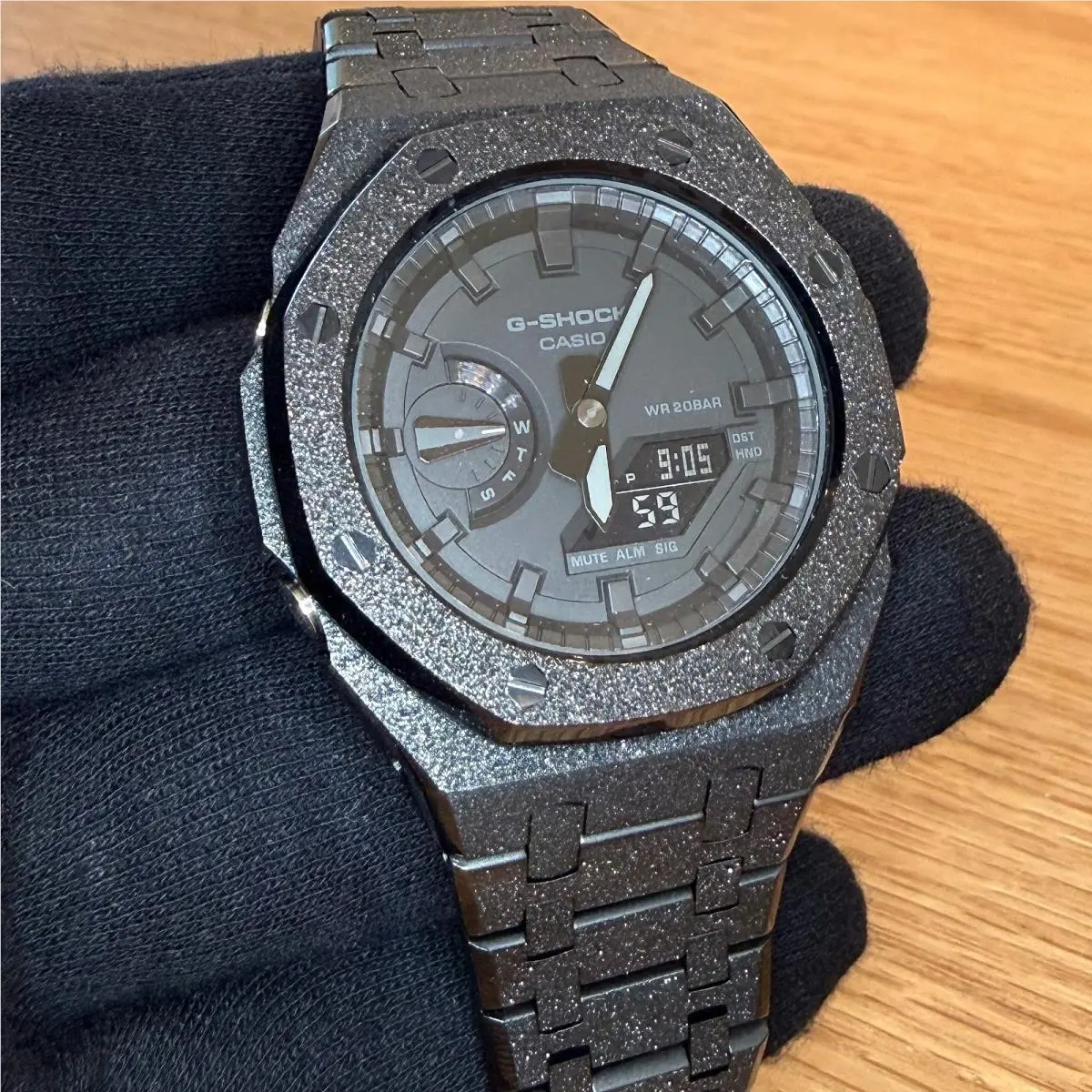 Modded Casio G Shock GA2100 All Black Frosted Metal Watch