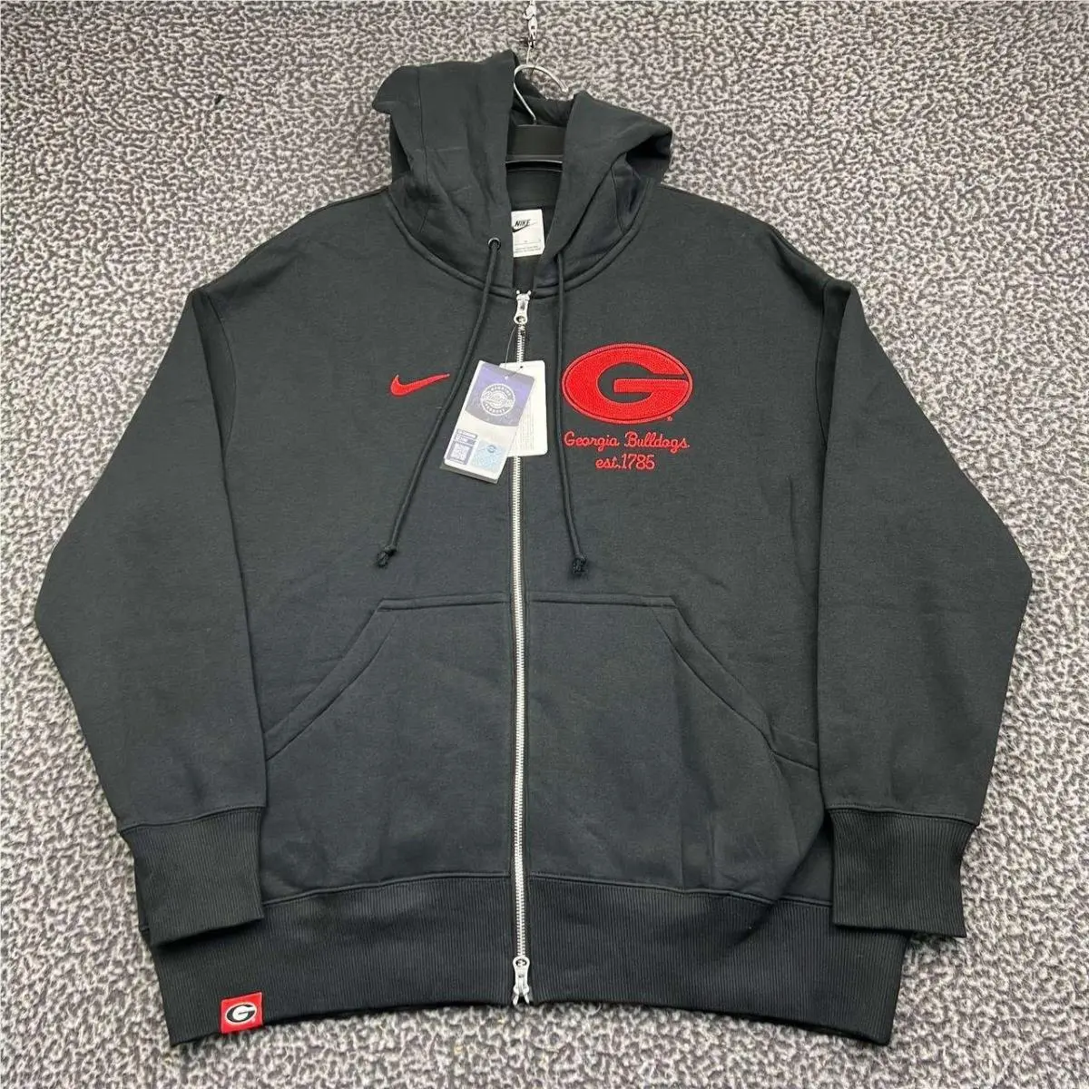 Nike Georgia Bulldogs Hoodie Men Medium Black Red Swoosh Ncaa Full Zip M