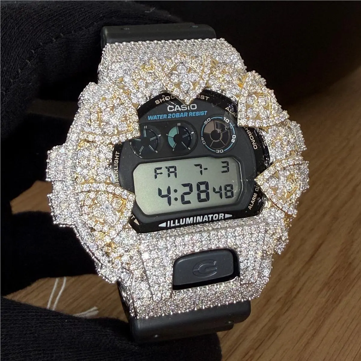 Casio Medieval Gothic Moissanite G Shock Iced Out Watch DW6900