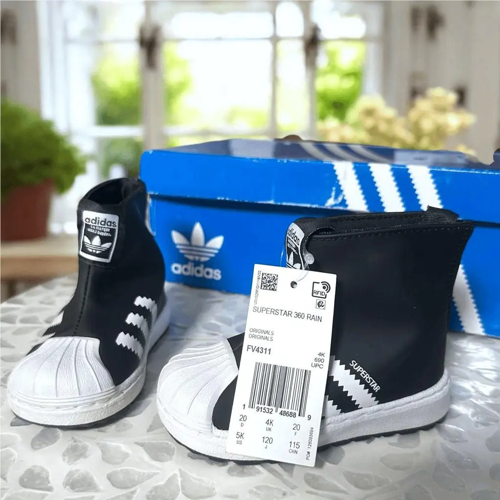 Adidas Superstar 360 Rain I Toddler Infant Kids 5K Black White Waterproof Slip-o