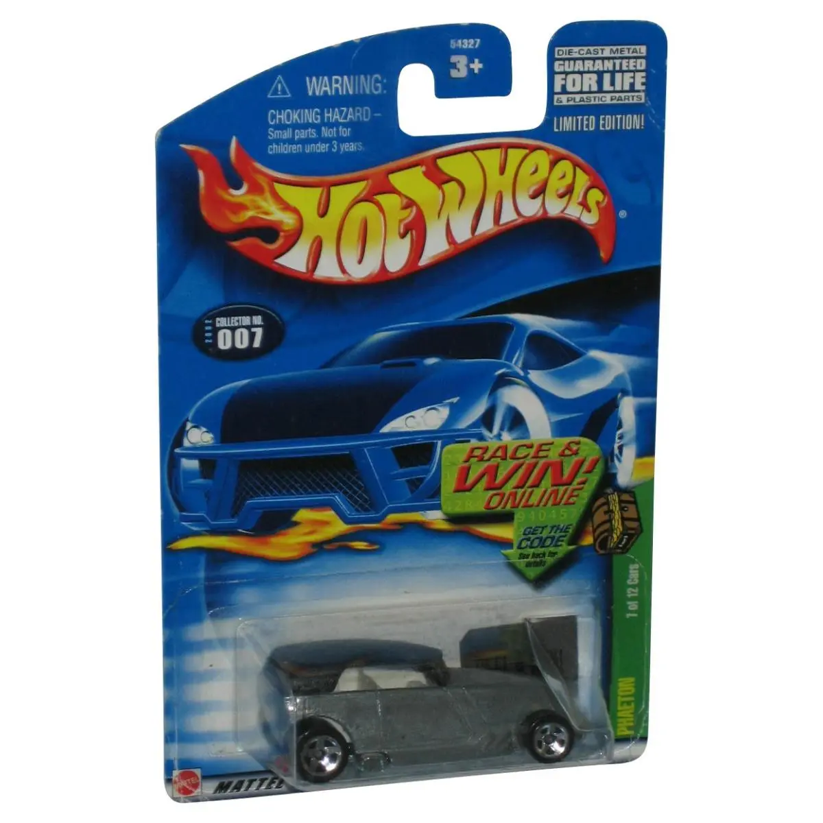 Hot Wheels Treasure Hunt 7/12 2002 White Phaeton Toy Car 007 - Missing Green