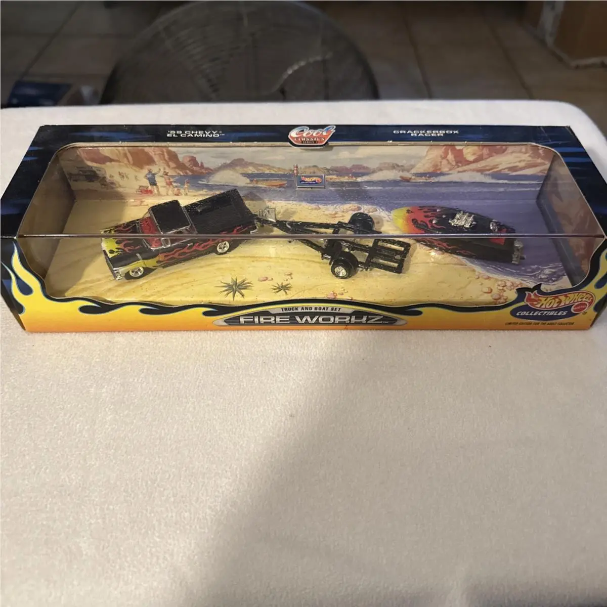 1999 Hot Wheels Fire Workz-truck and Boat Set-1959 Chevy El Camino Crackerbox