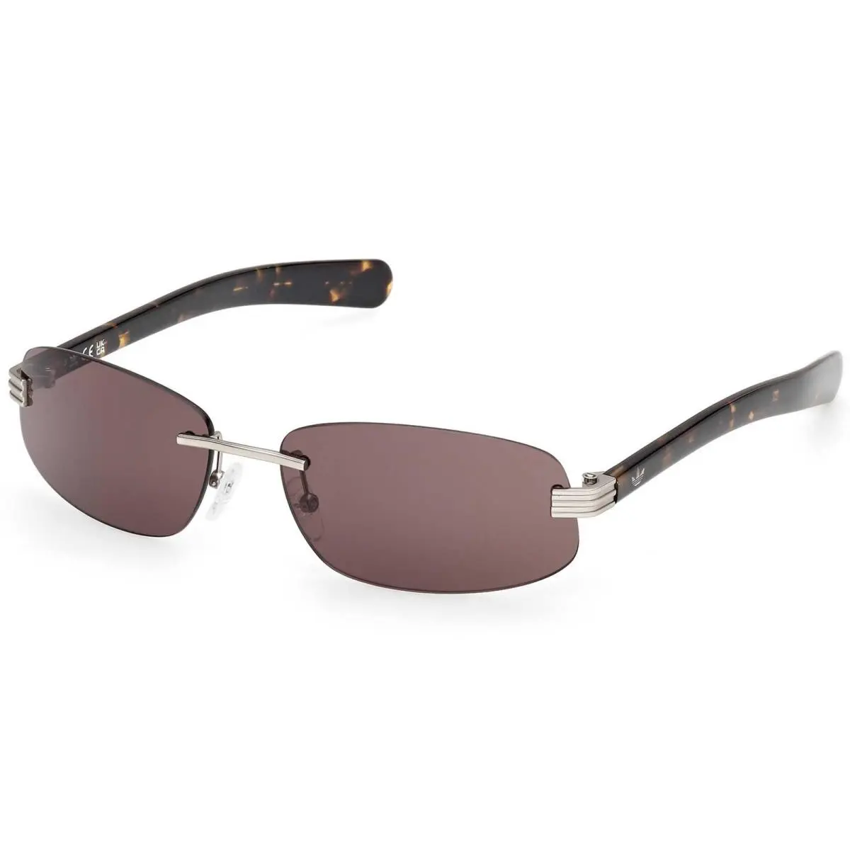 Unisex Sunglasses Matte Palladium Metal Rectangular Rimless OR0130 6117E by Adidas