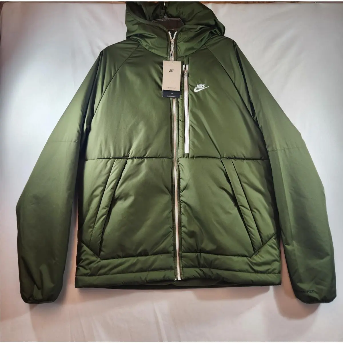 Nike Therma-fit Legacy Jacket Men Sz Large Tall Olive Green DD6857-326