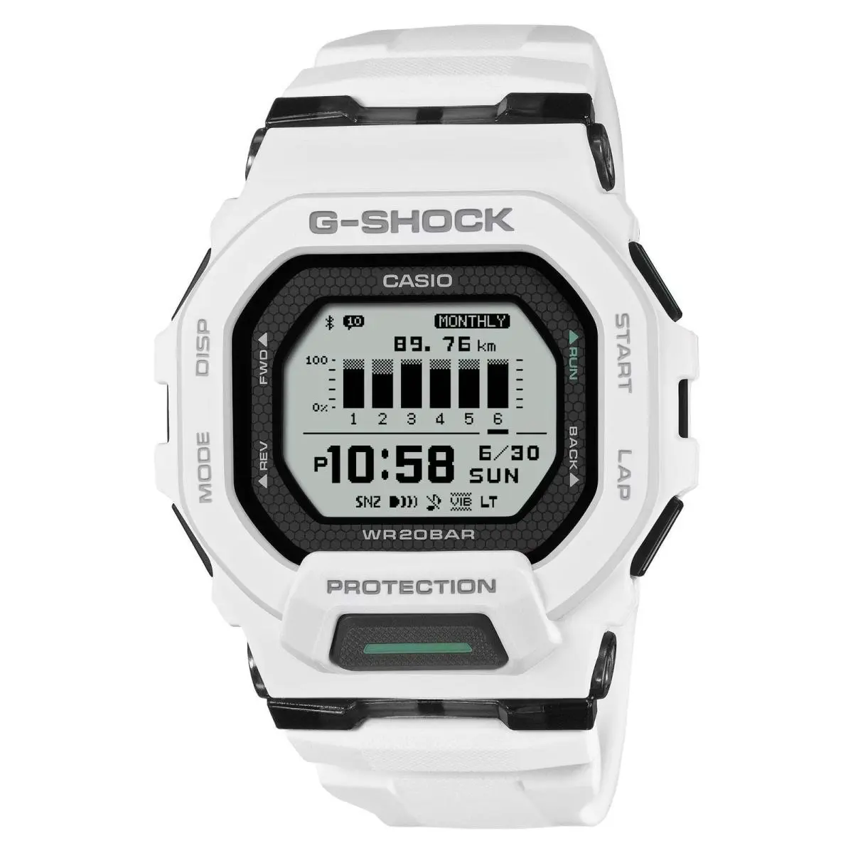 Casio G-shock G-squad Move Digital White Resin Strap Fitness Watch 48.4mm - GBD2