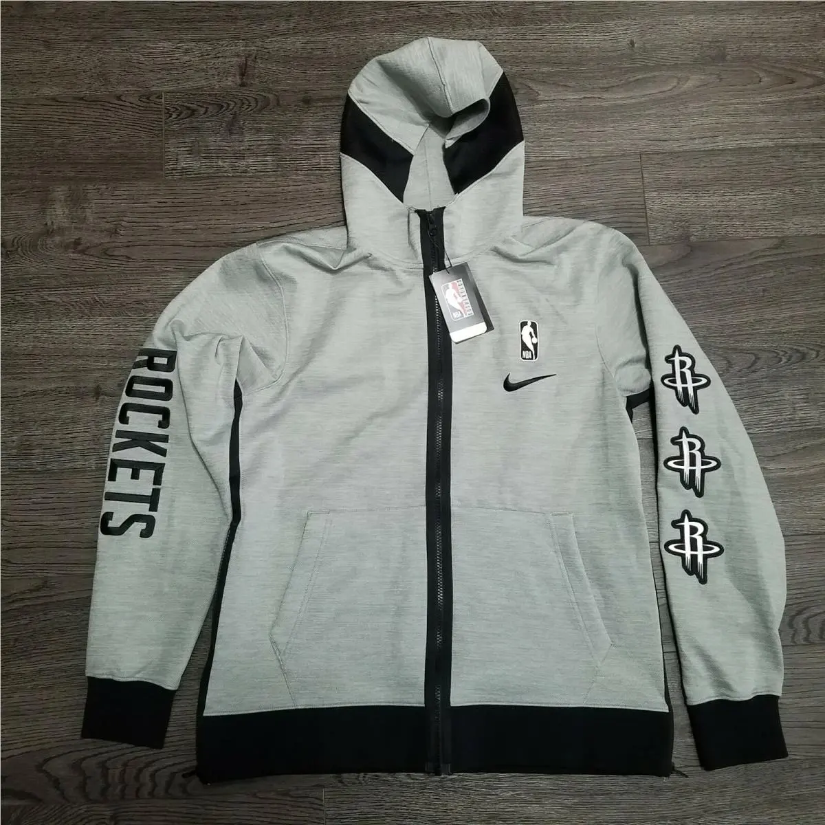 Nike Nba Houston Rockets Therma Flex Showtime Hoodie Jacket Mens Medium Grey