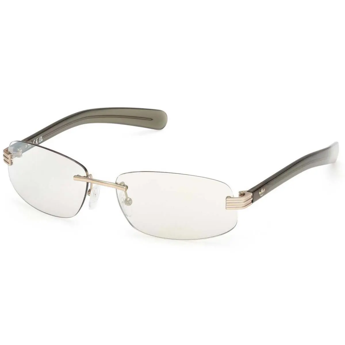 Unisex Sunglasses Gold Metal Rectangular Shape Rimless Frame OR0130 6132C by Adidas