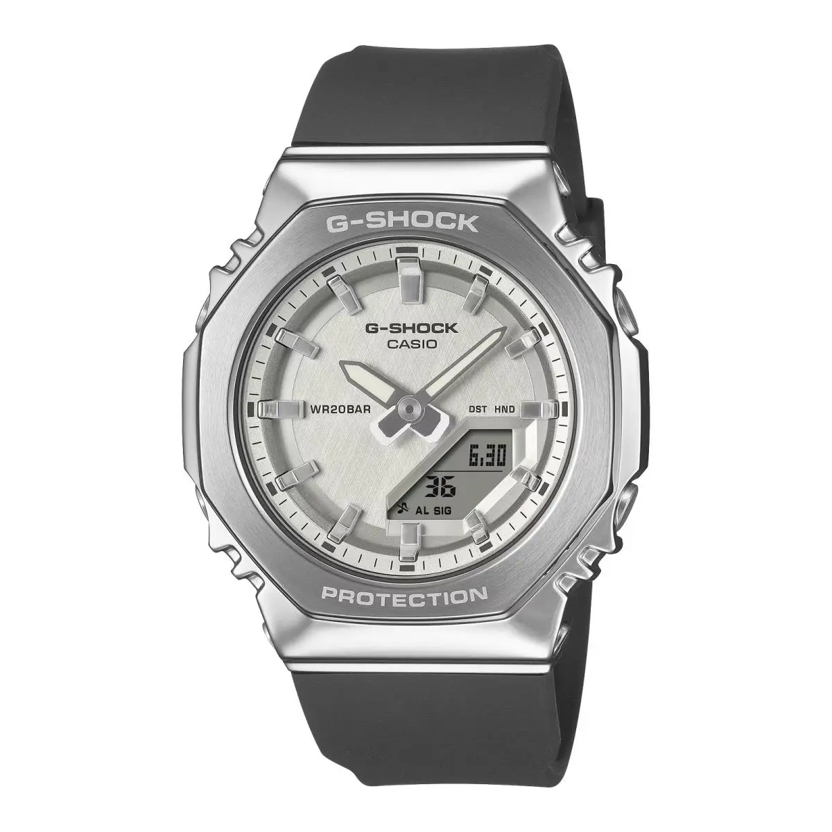 Casio G-shock Watch GM-S2110-1A7 Women`s Silver/white Analog Digital Watch