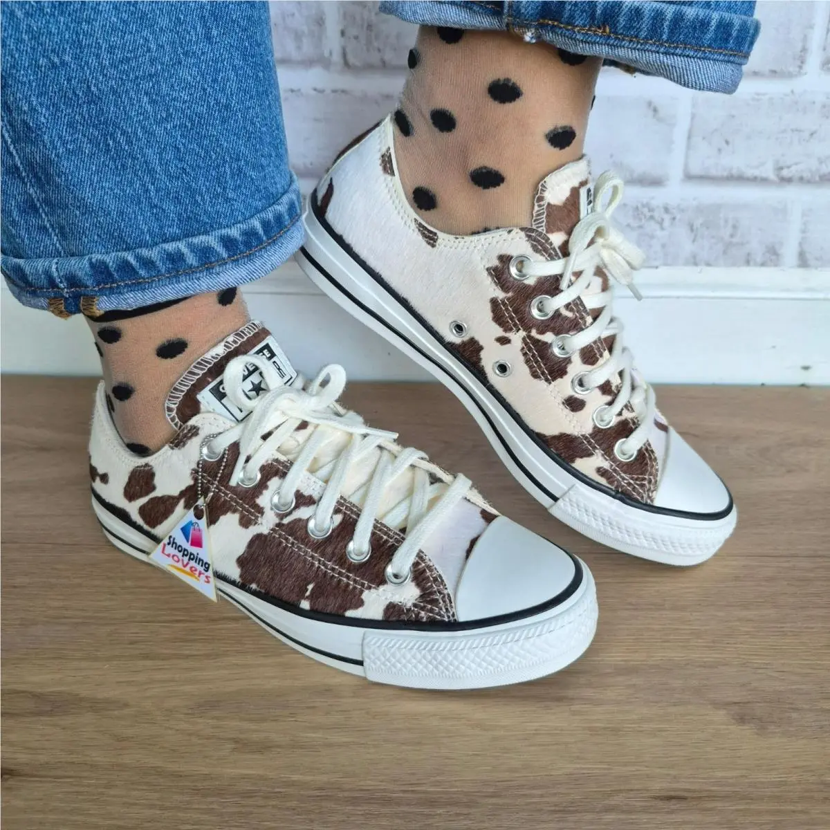 ⭐converse Chuck Cow Print Pony Hair Sz 7.5 Women`s Shoes Sneakers White A18934C