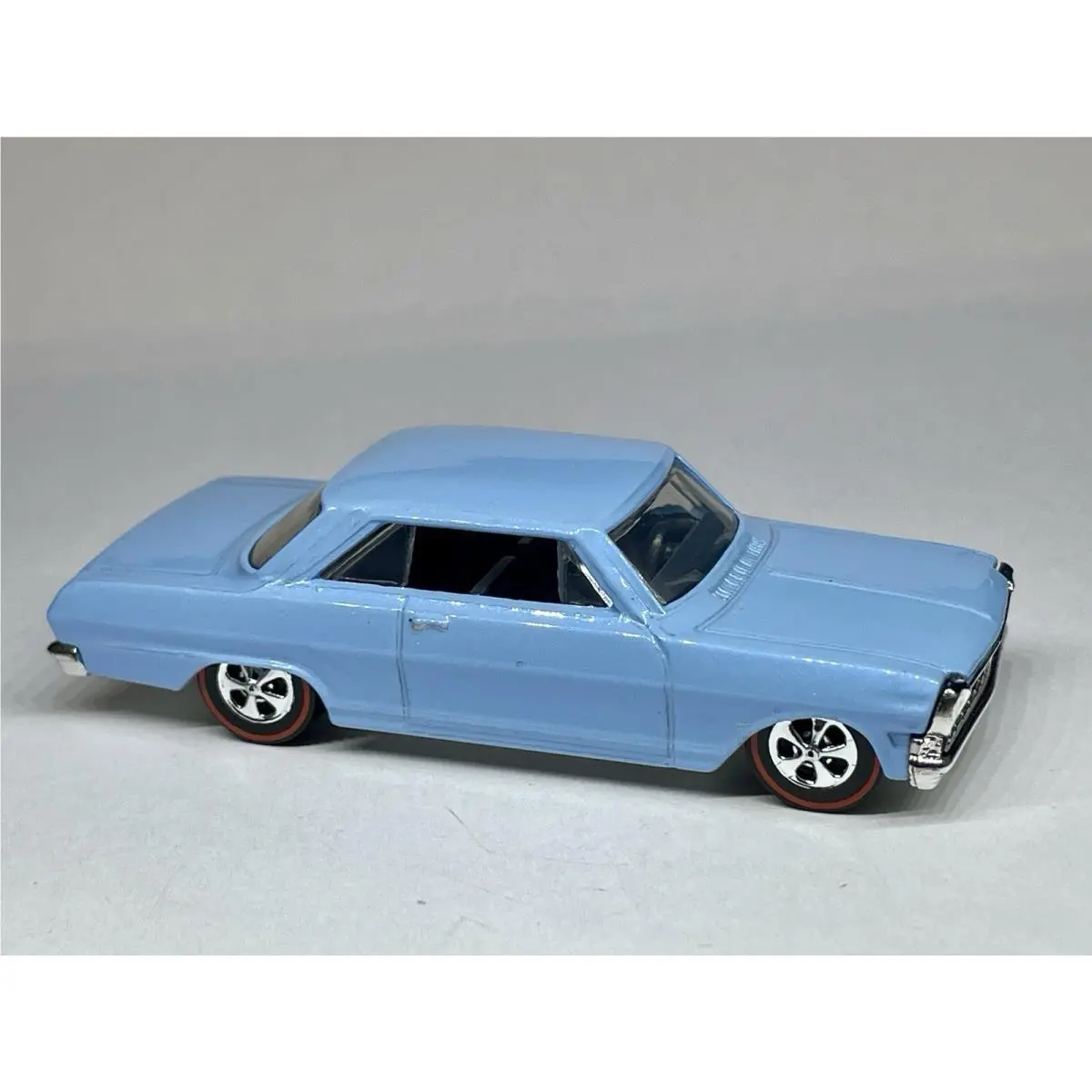 Custom Made Redline Hot Wheels `63 Chevy II Blue 1:64 Diecast Car