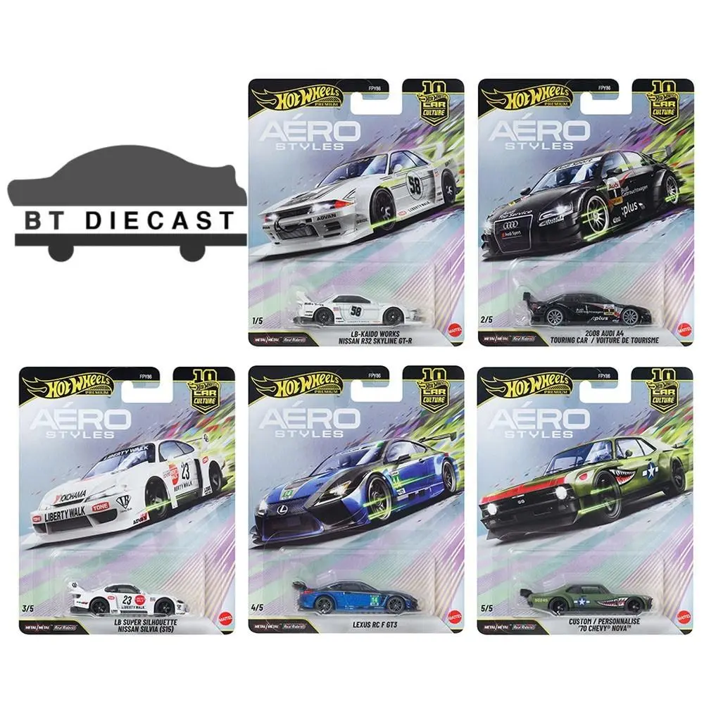 Hot Wheels Car Culture 10th Anniversary Areo Style 1/64 Set of 5 FPY86-961 U