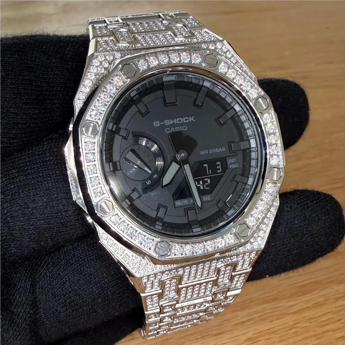 Casio G Shock GA2100 Casioak Stainless Steel Bust Down Watch