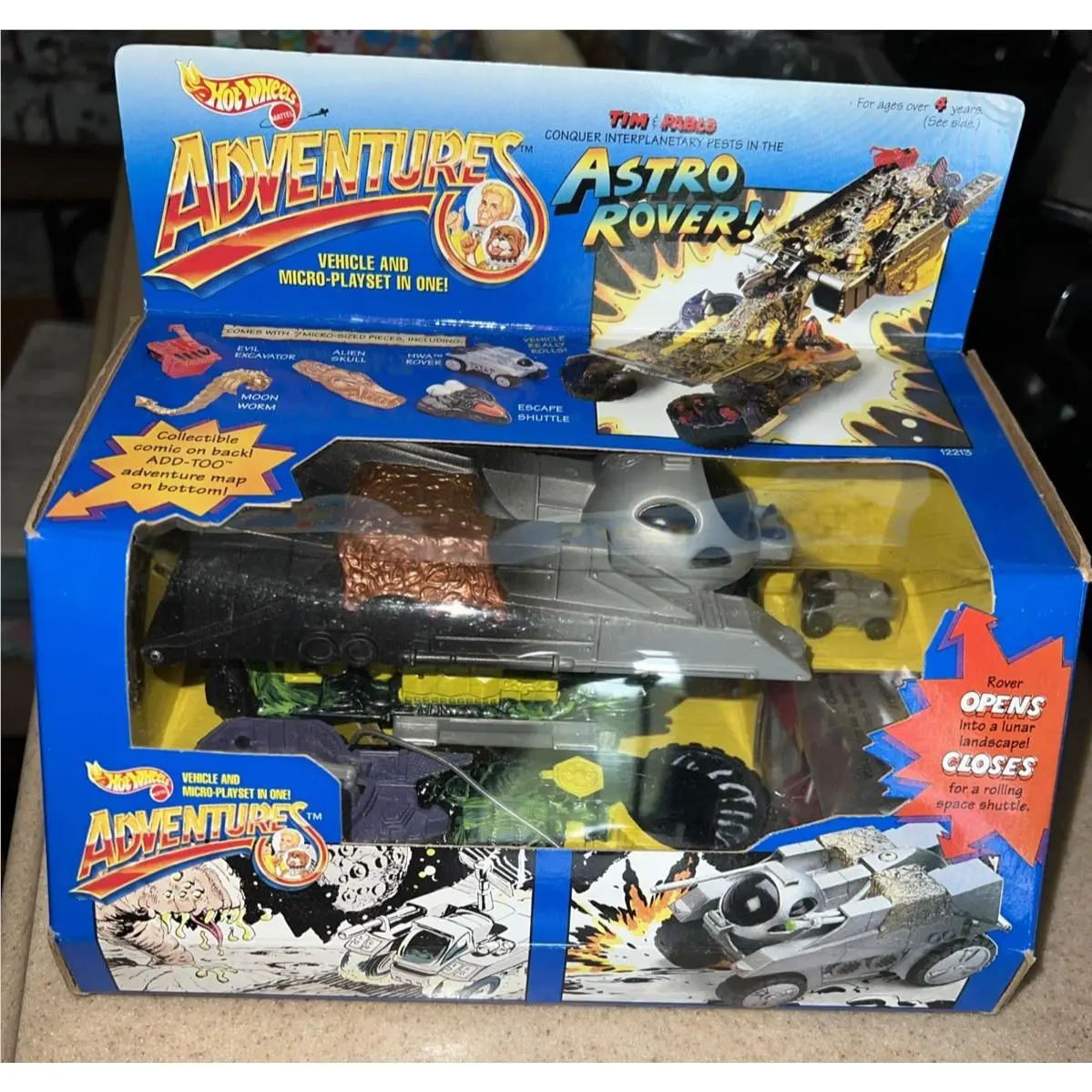 Vintage Mattel l 1994 Hot Wheels Adventures Astro Rover Car Playset Mib Nrfb