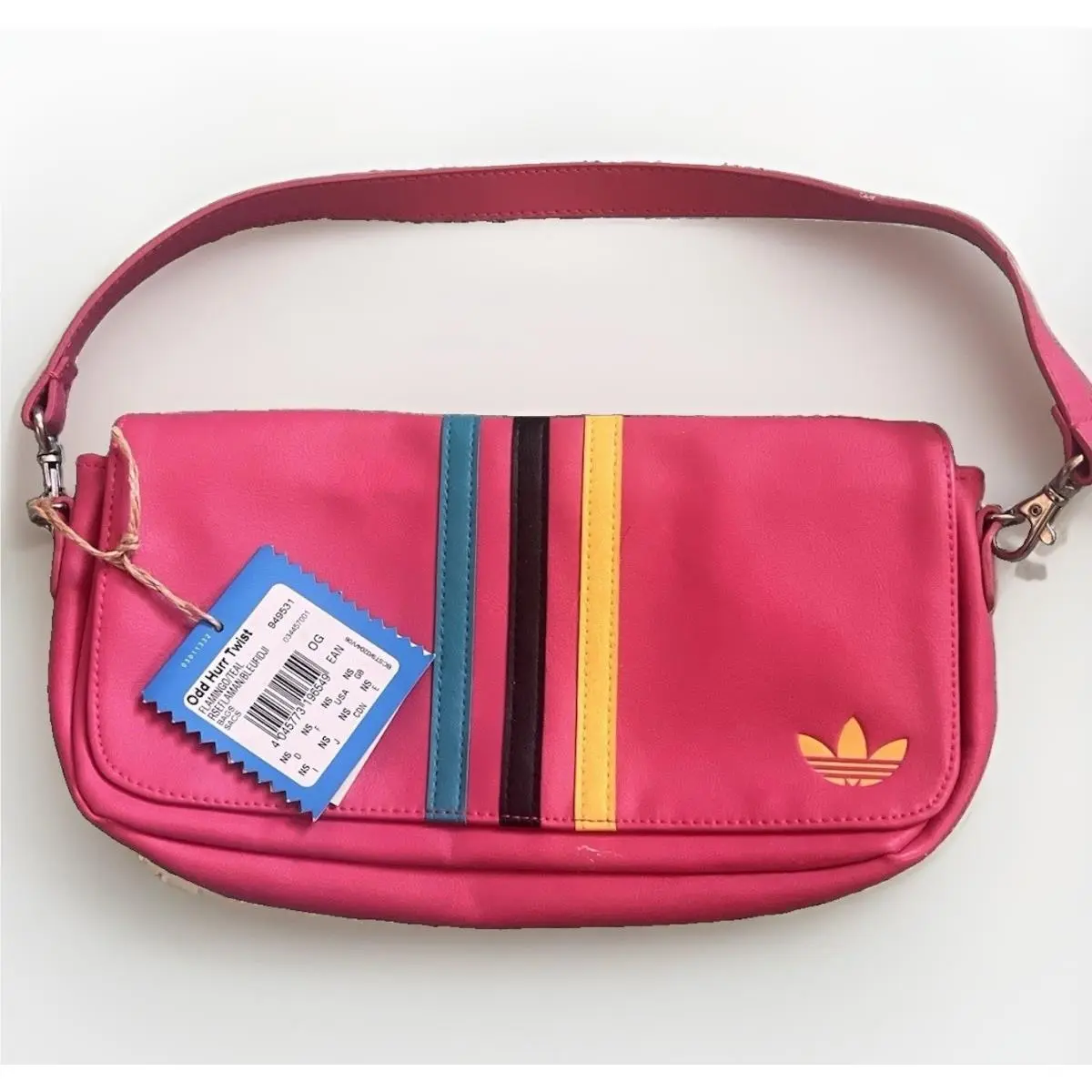 Adidas Pink Shoulder Bag Trefoil Logo Magnetic Closure Detachable Strap