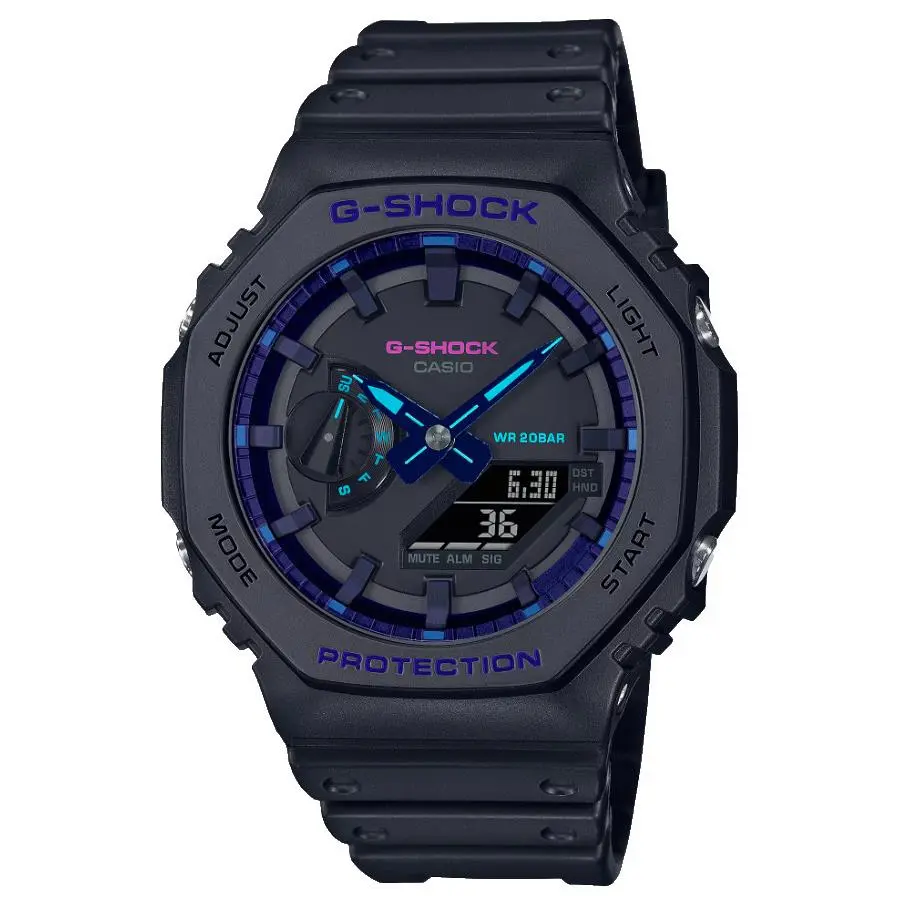 G-shock Analog/digital Black Resin Watch GA-2100VB-1A by Casio