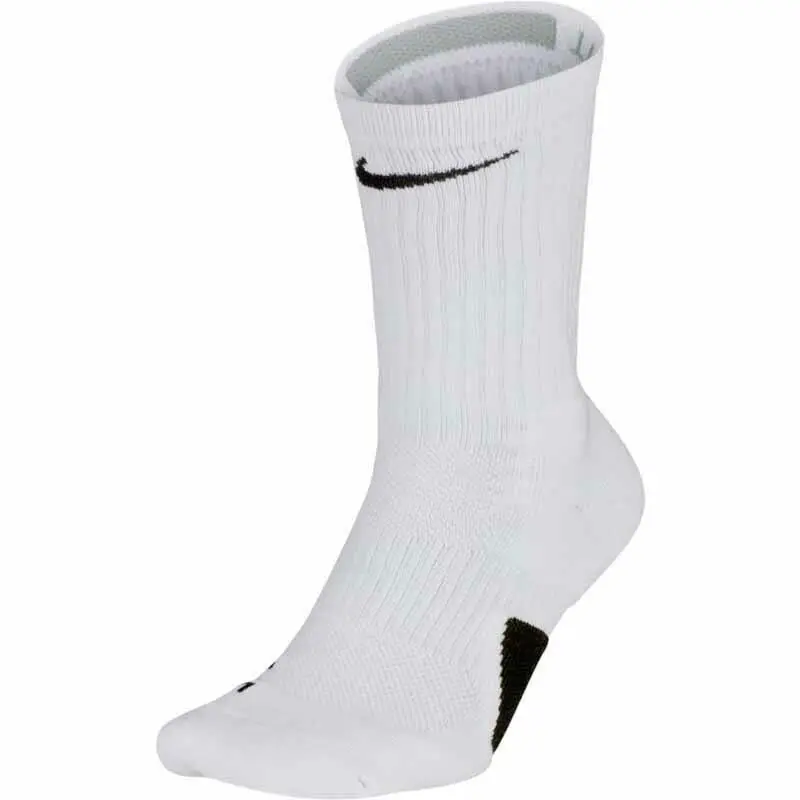Nike Elite Basketball Crew Socks Xlg Fits Men 12-15 White Black SX7622-100