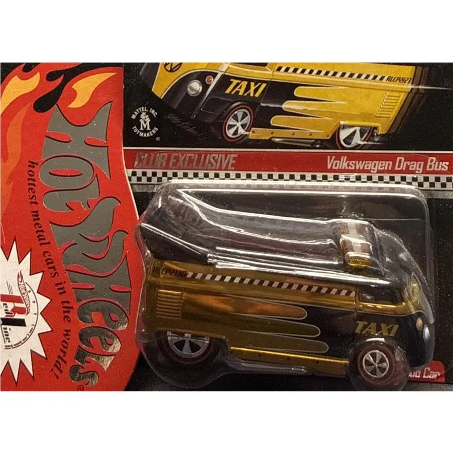 Hot Wheels Rlc Yellow Taxi Volkswagen Drag Bus Club Car with Protector