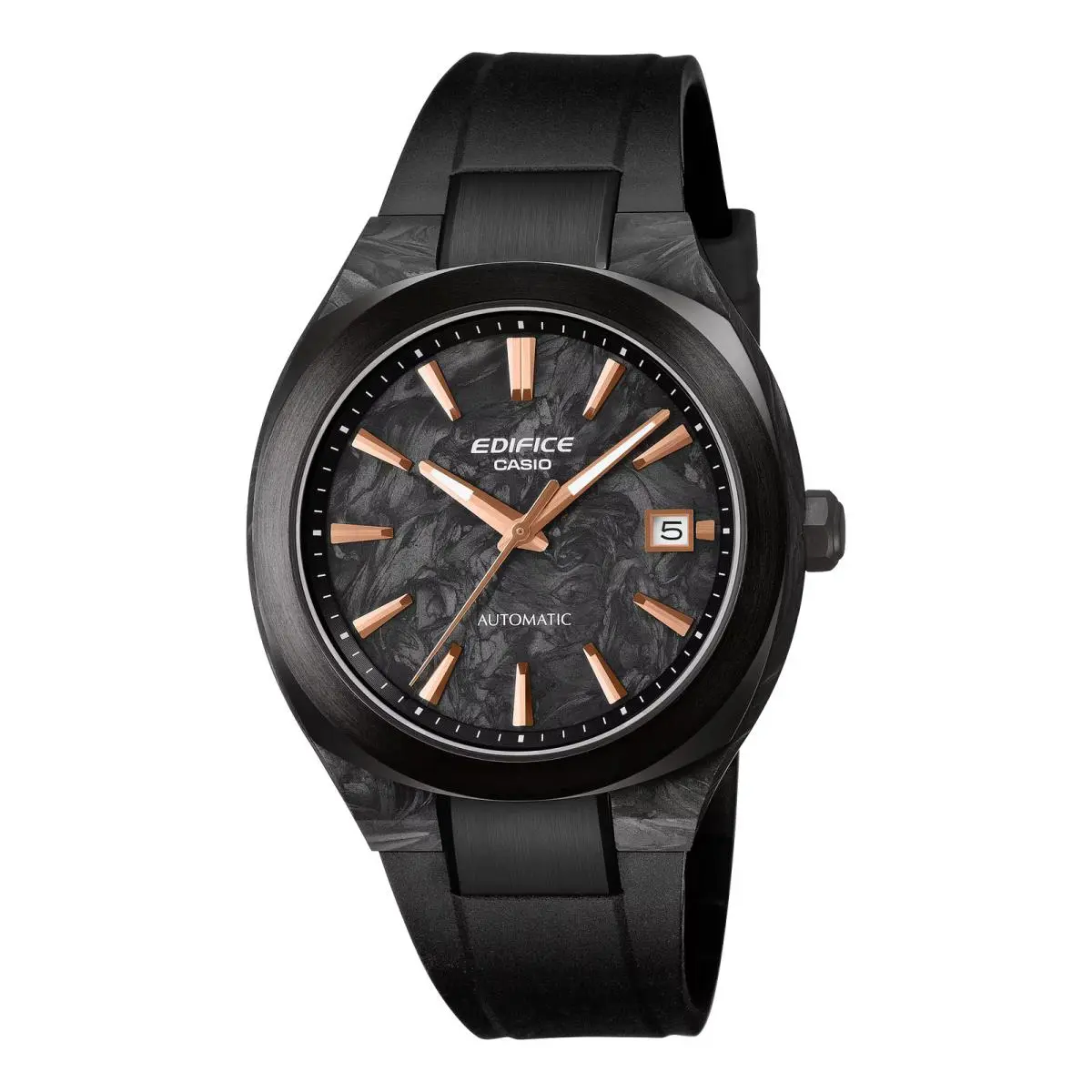 Edifice EFK200XPB-1A Motorsports Forged Carbon Dial Black Rose Gold Automa by Casio