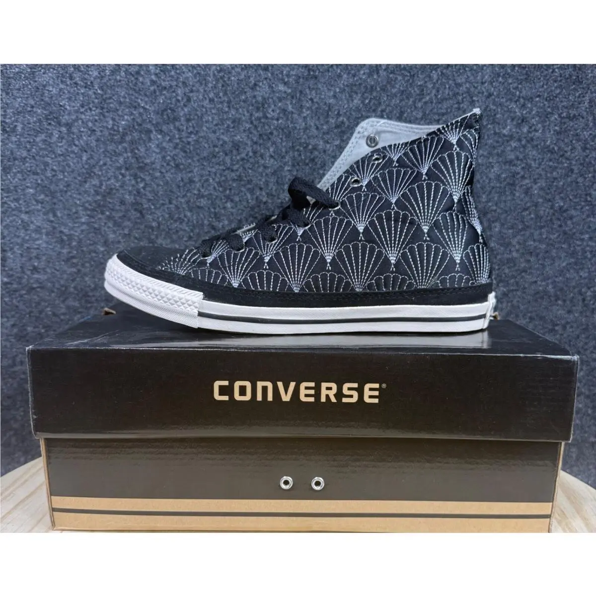 Converse Chuck Taylor AS Black HI Unisex M-6/ W-8 Shells Suede Upper Toe