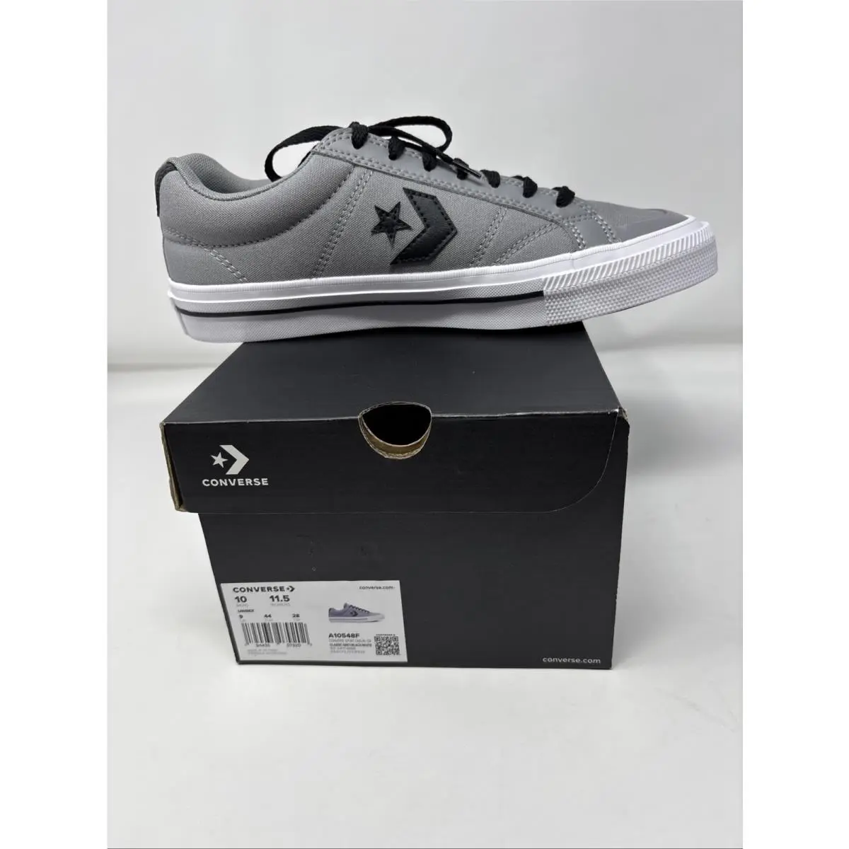 Converse-unisex Sport Casual Ox Shoes Classic Gray W/black/white Men 10 W 11.5