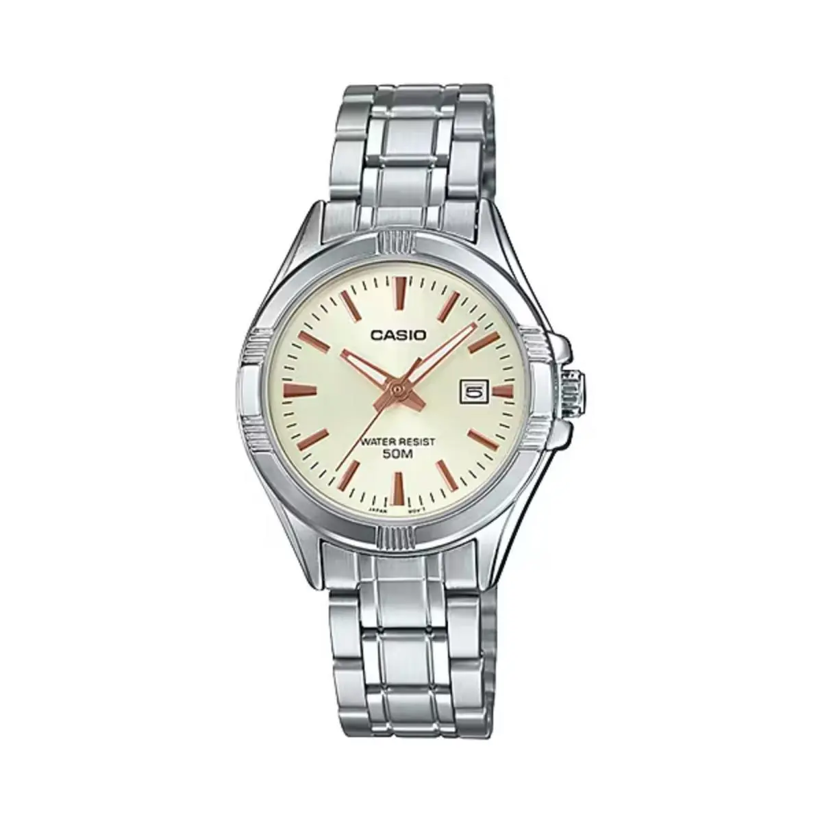 Women’s Beige Dial Stainless Steel Bracelet Watch - LTP-1308D-9AV by Casio