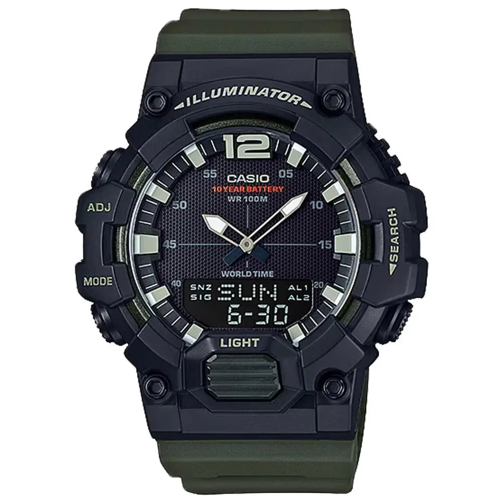 Men`s Heavy-duty Analog-digital Watch with Green Dial - HDC-700-3AV by Casio
