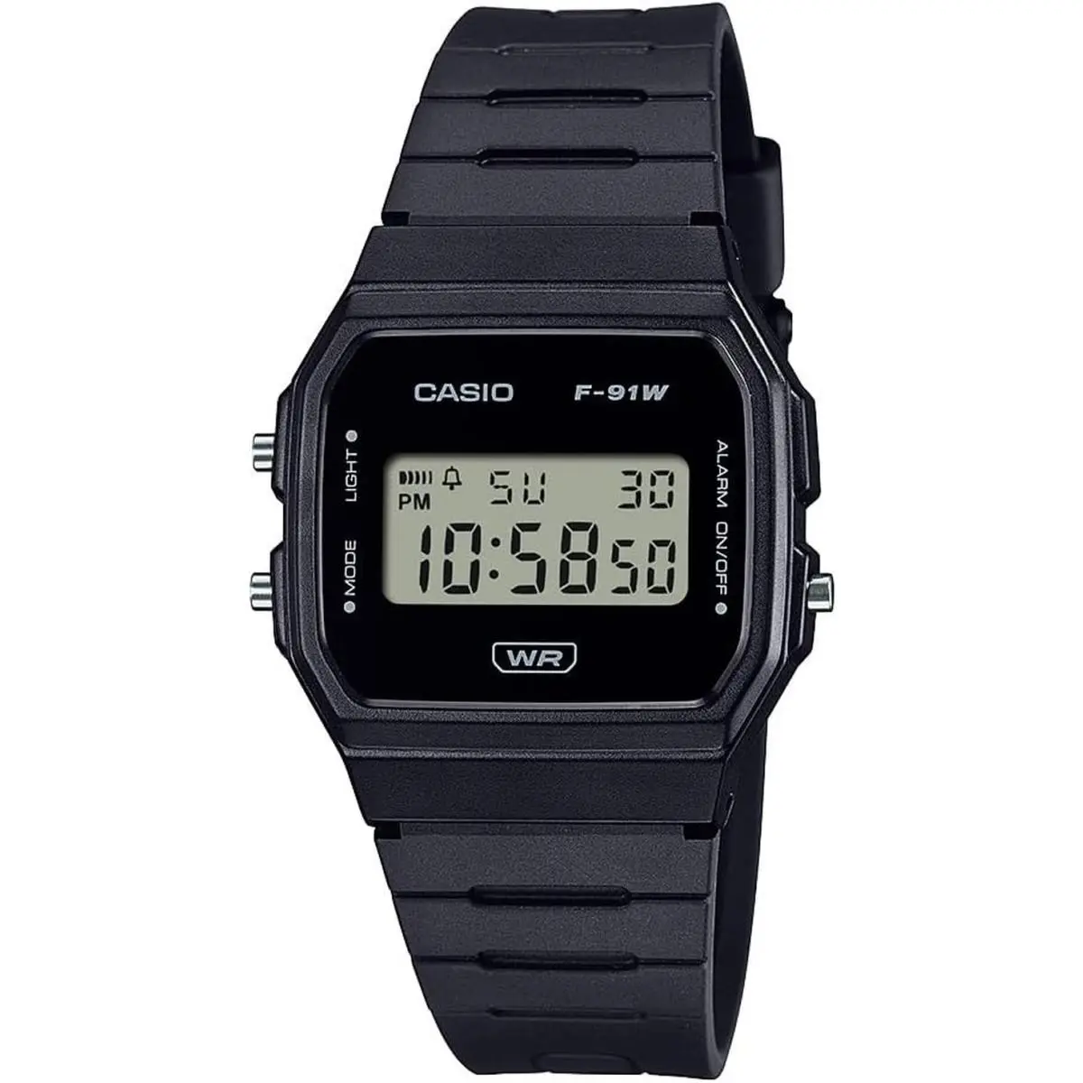 Casio F91W Series Digital Watch Water Resistant Led Light 1/100 Sec Stop