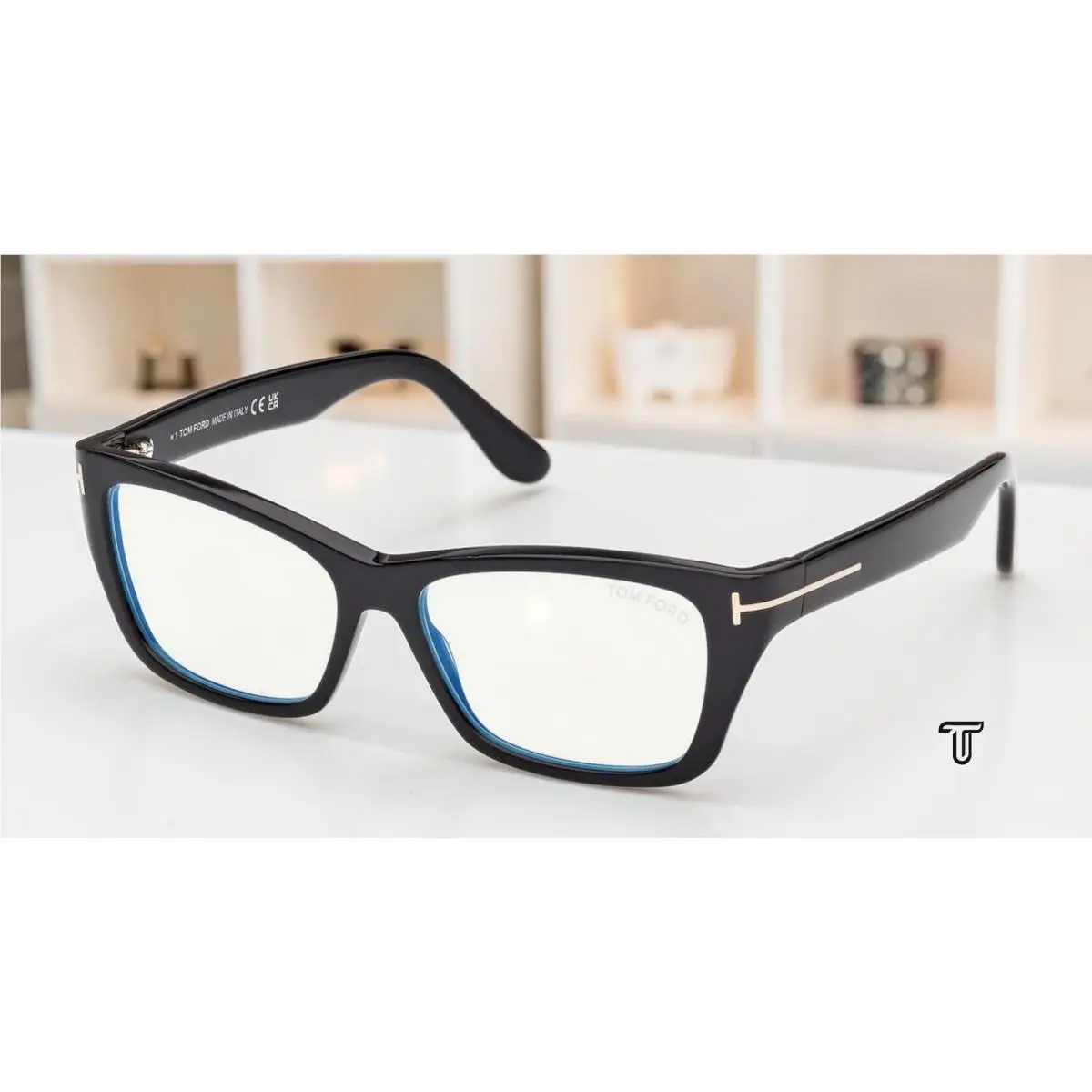 Tom Ford FT6132 B 001 BB Shiny Black 54 mm Women`s Eyeglasses