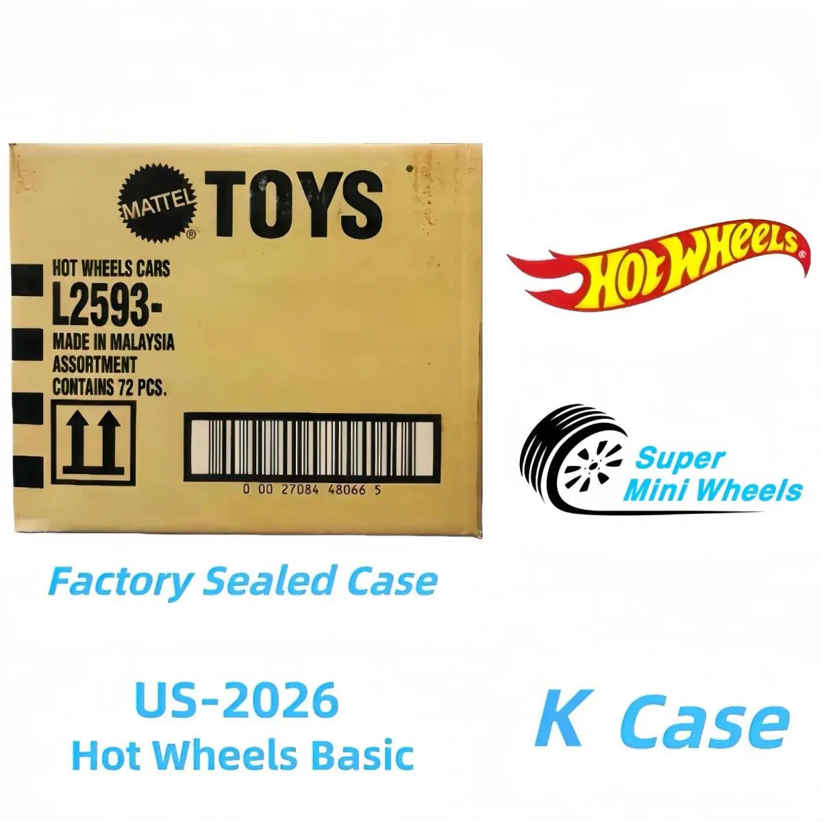 Hot Wheels Basic 2026 K Case 72 Pcs - Case