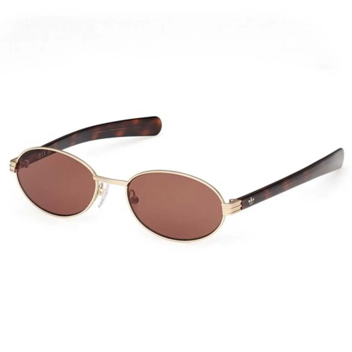 Unisex Sunglasses Gold Metal Oval Full Rim Frame Brown Lens OR0123 5432E by Adidas