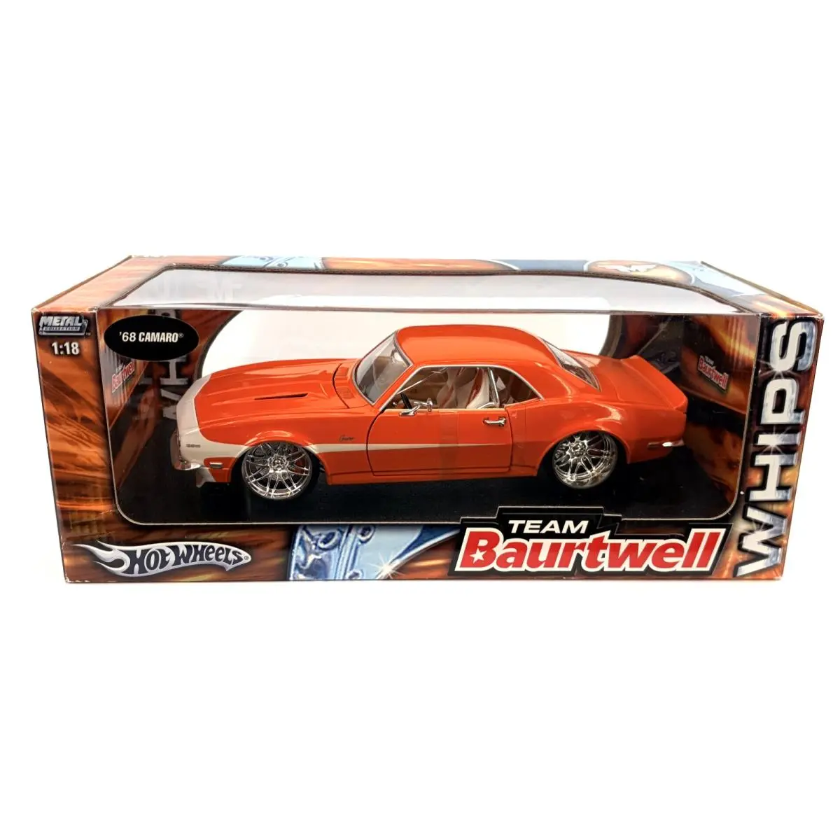 Hot Wheels `68 Camaro G-machine Team Baurtwell Whips Orange Limited Edition 1:18