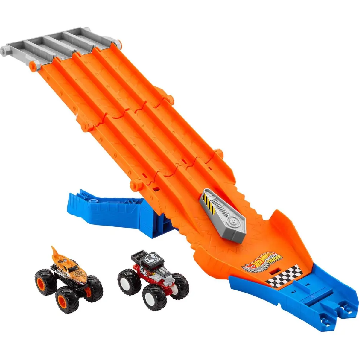 Hot Wheels Monster Truck Survival Race JFR07 Ride On Toy Playset with 2 Mini C