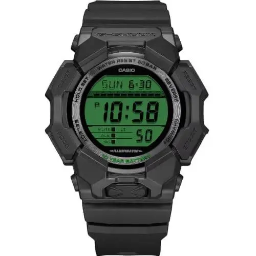 Casio G-shock GD-010BEG-1 Digital Watch Black Electro Green Resin Band