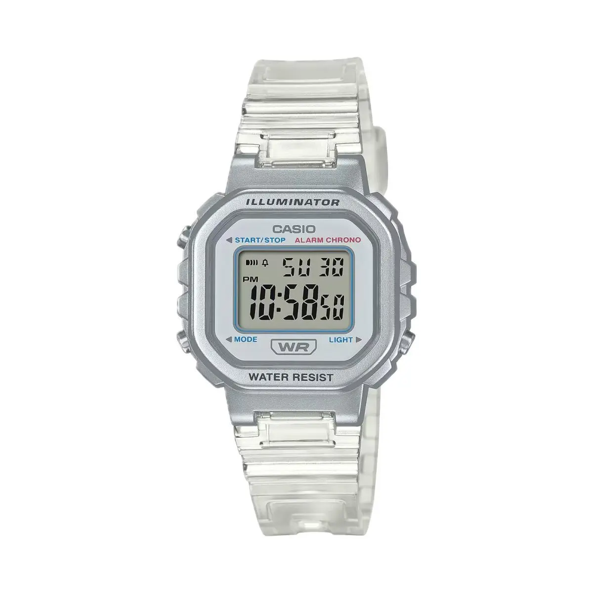 Women`s Transparent White Digital Watch - LA-20WHS-7ACF by Casio