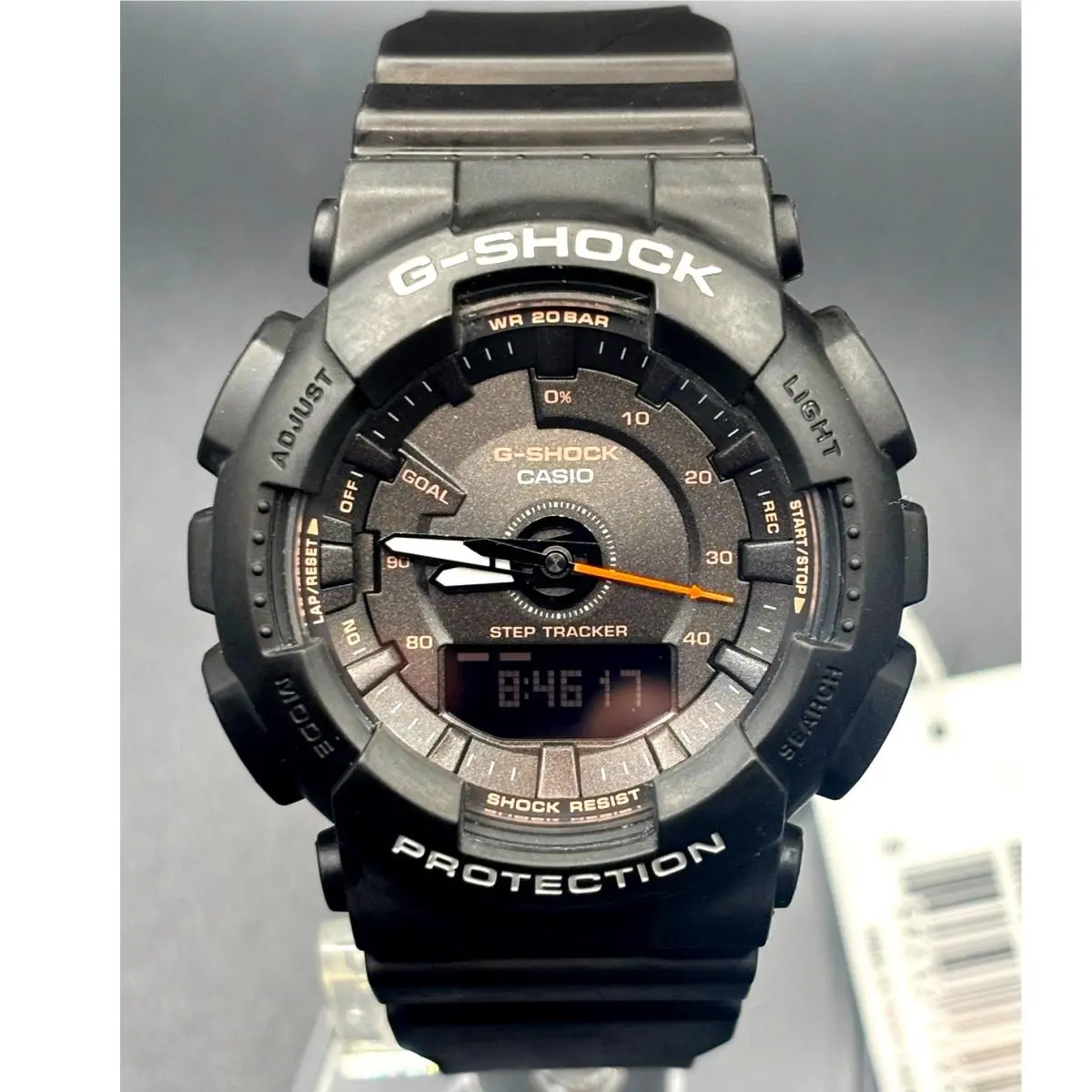 Casio G-shock GMAS130VC-1A Unisex Black Analog Digital Step Tracker Watch Nibwt