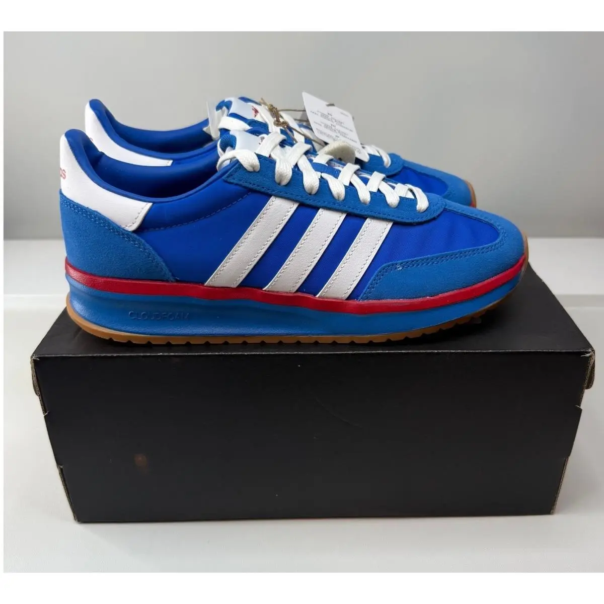 Adidas Run 70s 2.0 White Bright Royal Cloudfoam Sneakers Mens Size 8