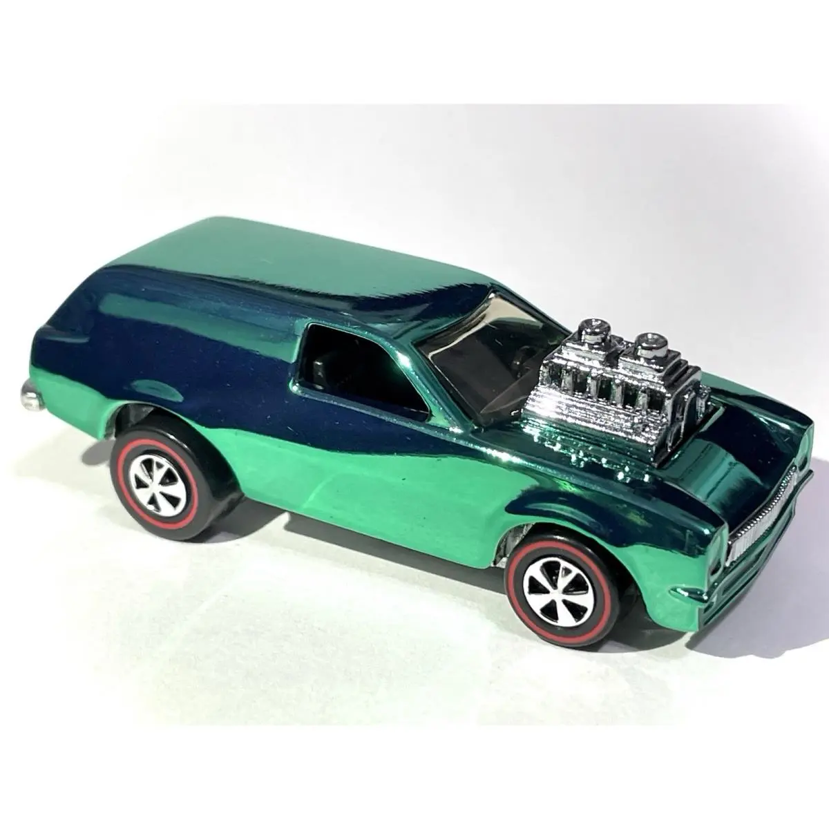 Custom Made Hot Wheels Redline Poison Pinto - Flying Colors - Spectraflame Green