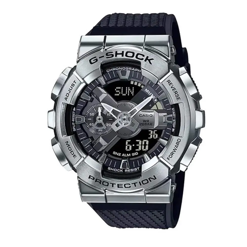 Men`s Casio G-shock Analog-digital Stainless Steel Bezel Watch GM110-1A